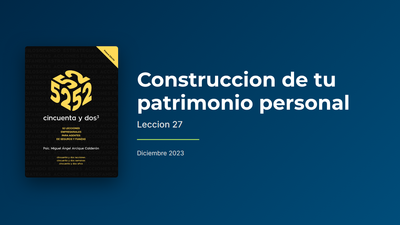 Construcción de tu patrimonio personal
